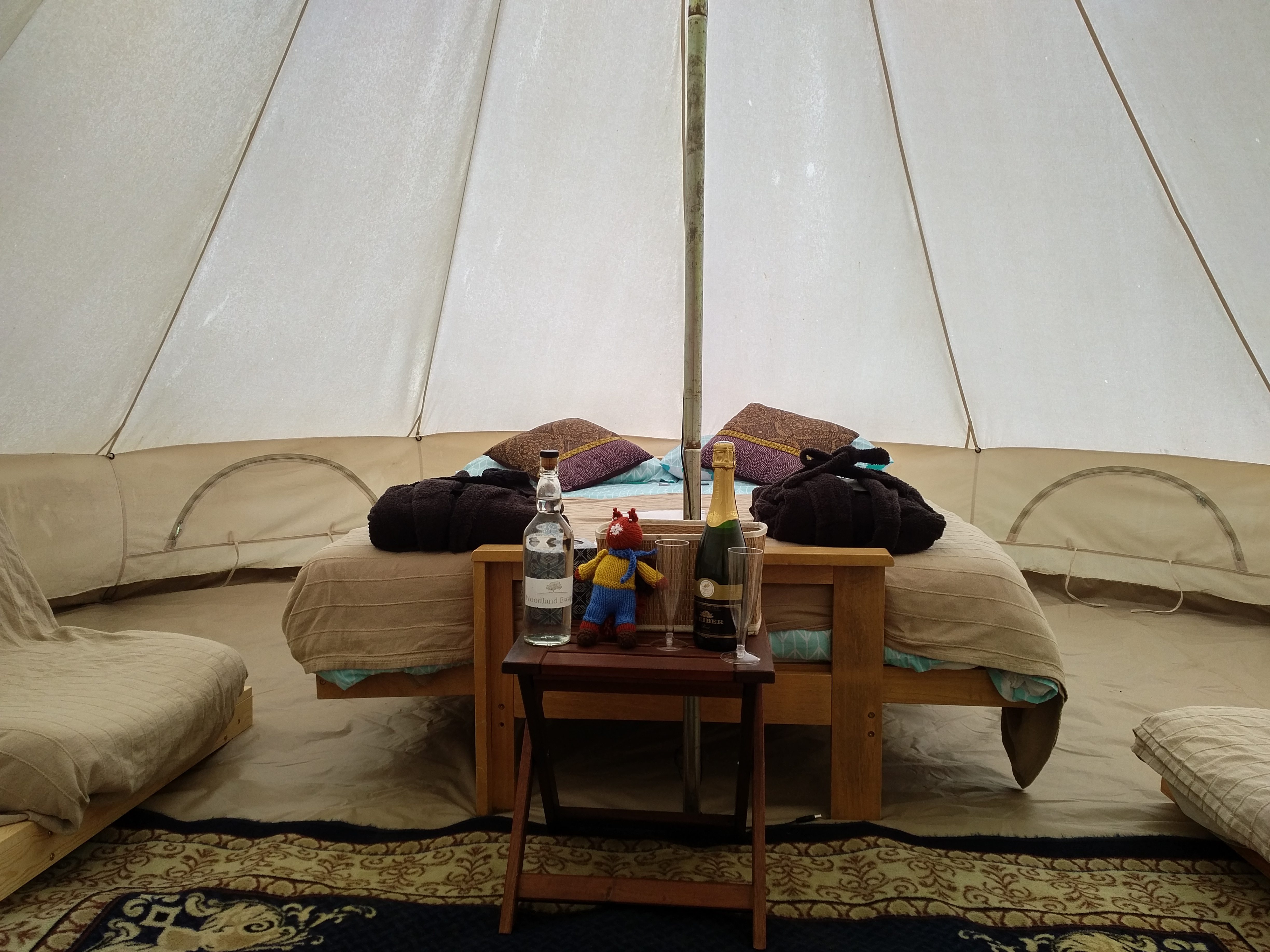 Woodland Escape Bell tent interior