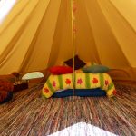 Bowacre Retreat Bell tent glamping interior