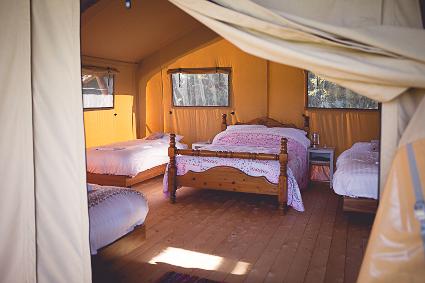 Canvas and Clover glamping safari tent interior