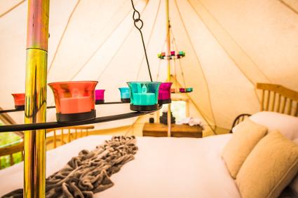 Horsley Hale Farm glamping Bell tent interior
